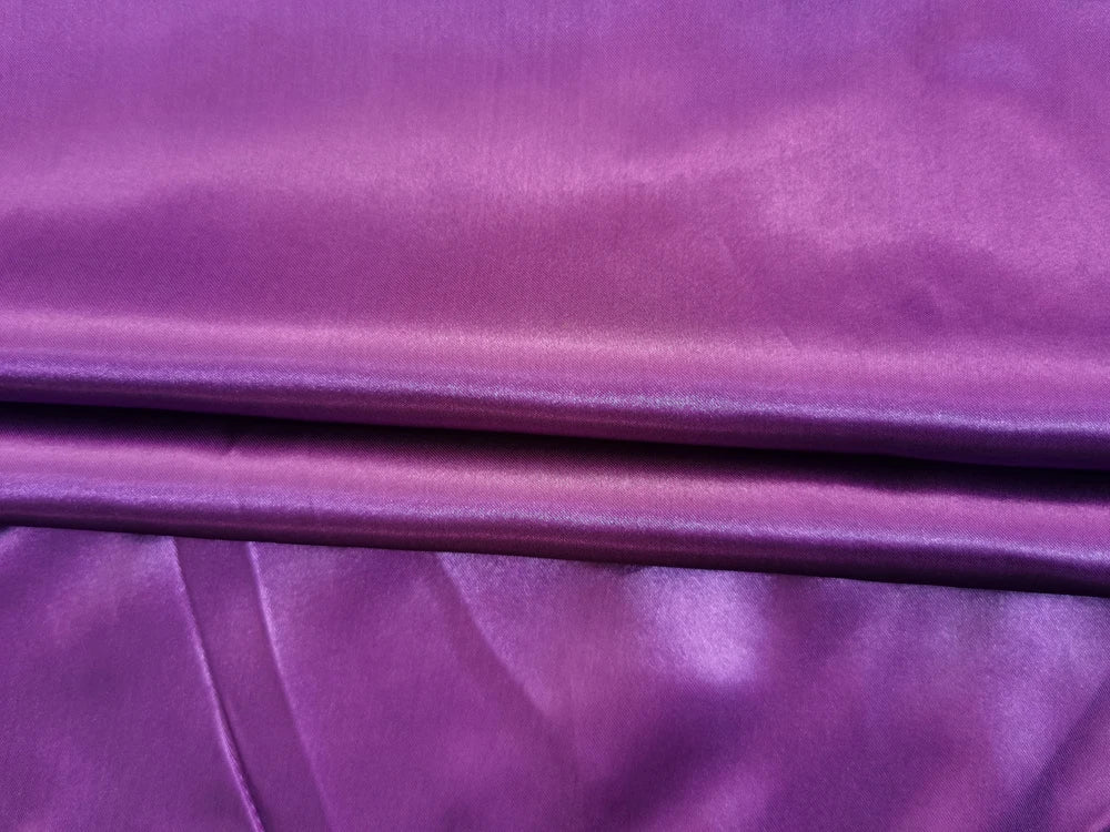 Solid Satin 58" Wide | 1Meter | 2Meters | 5Meters | Silky Charmeuse Scarf Craft DIY Fabric Purple
