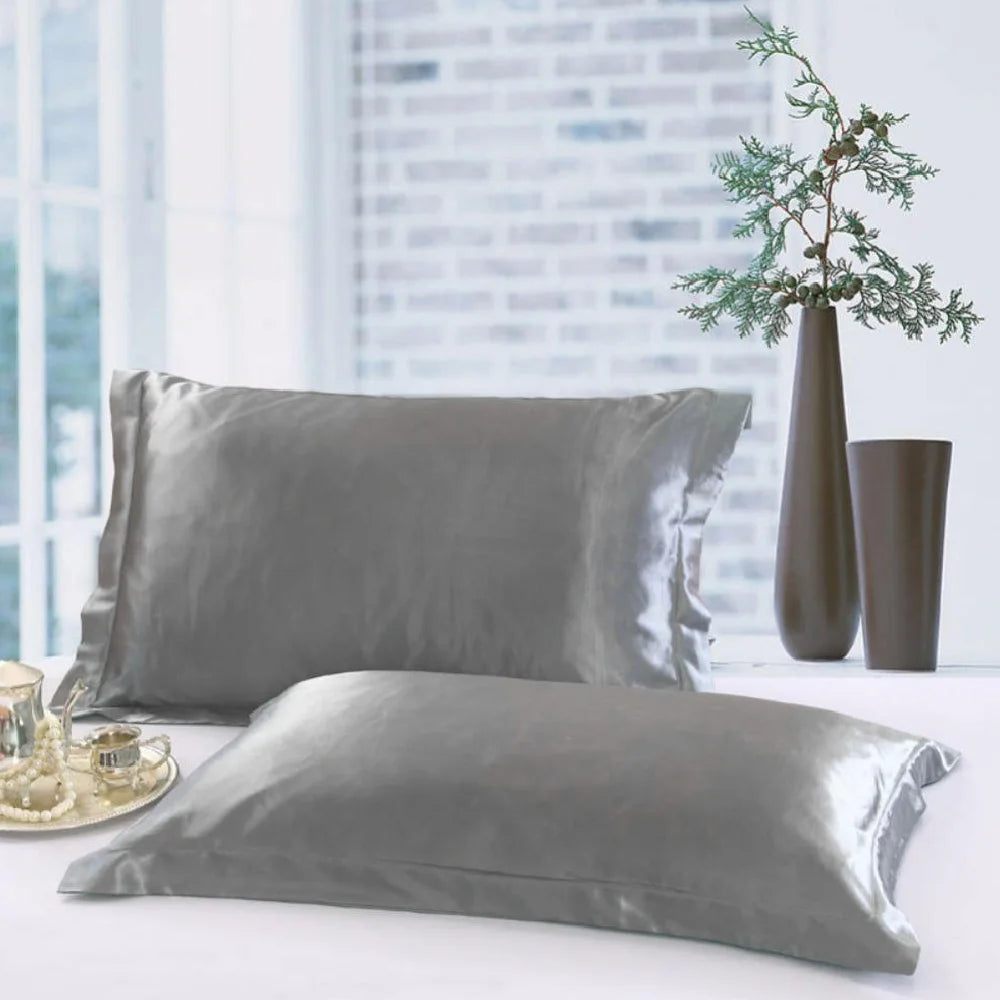 2PCS 100% Mulberry Silk Pillowcase Real Silk Pillowcase Pure Natural Silk Pillowcase Standard Queen King Size Pillow Case