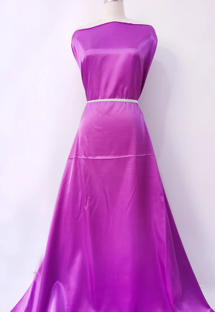 Solid Satin 58" Wide | 1Meter | 2Meters | 5Meters | Silky Charmeuse Scarf Craft DIY Fabric Purple