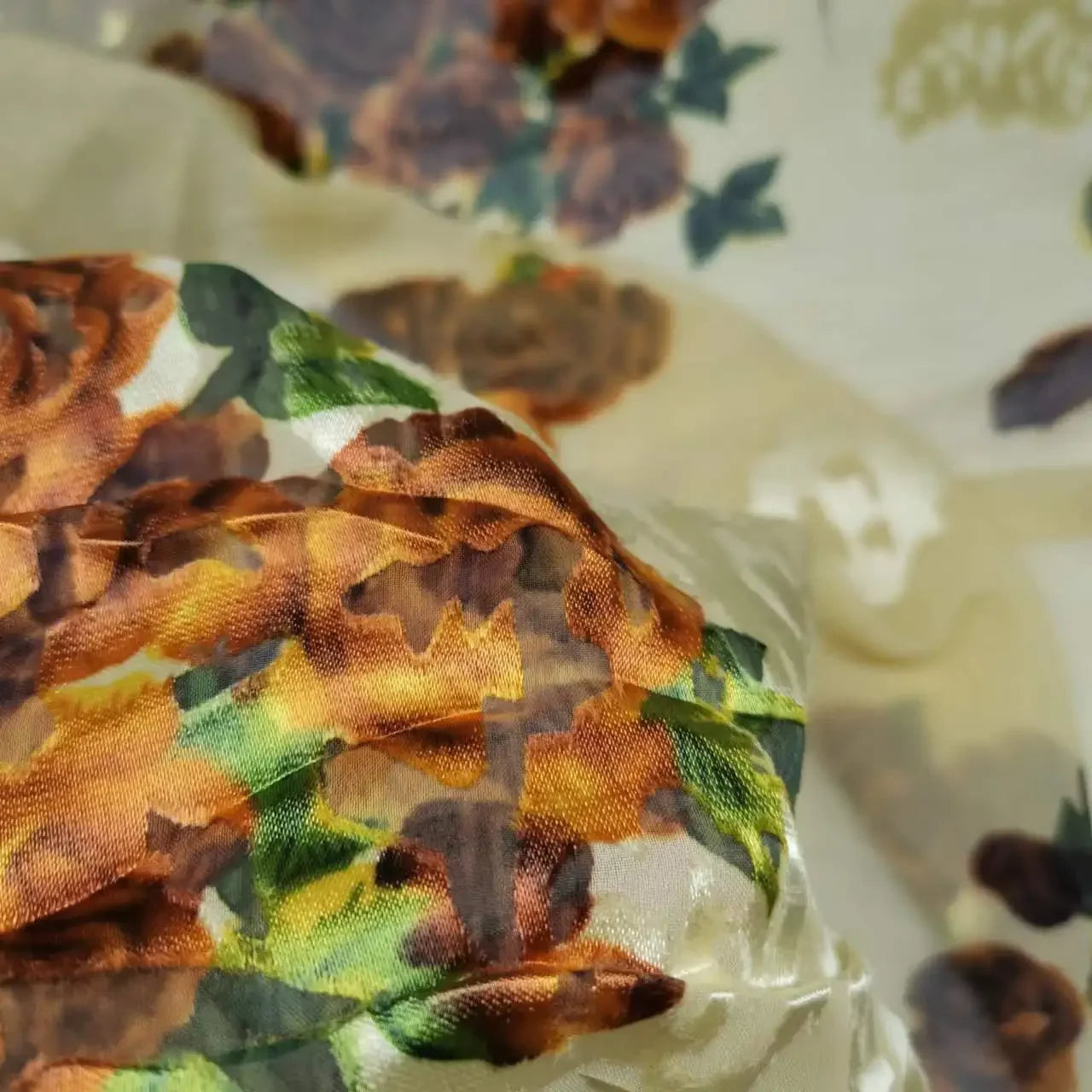 Floral Mulberry Silk Fabric Soft Silk Silver Metallic Jacquard DIY Cloth Dress Scarf Material