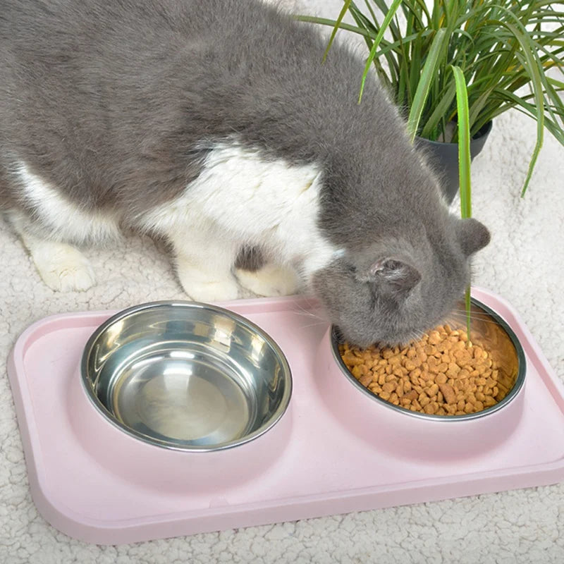 Dog Bowls Stainless Steel Dog Bowl With No Spill Dog Food Bowl Non-Slip Mat Feeder Bowls Pet Bowl For Dogs Cats