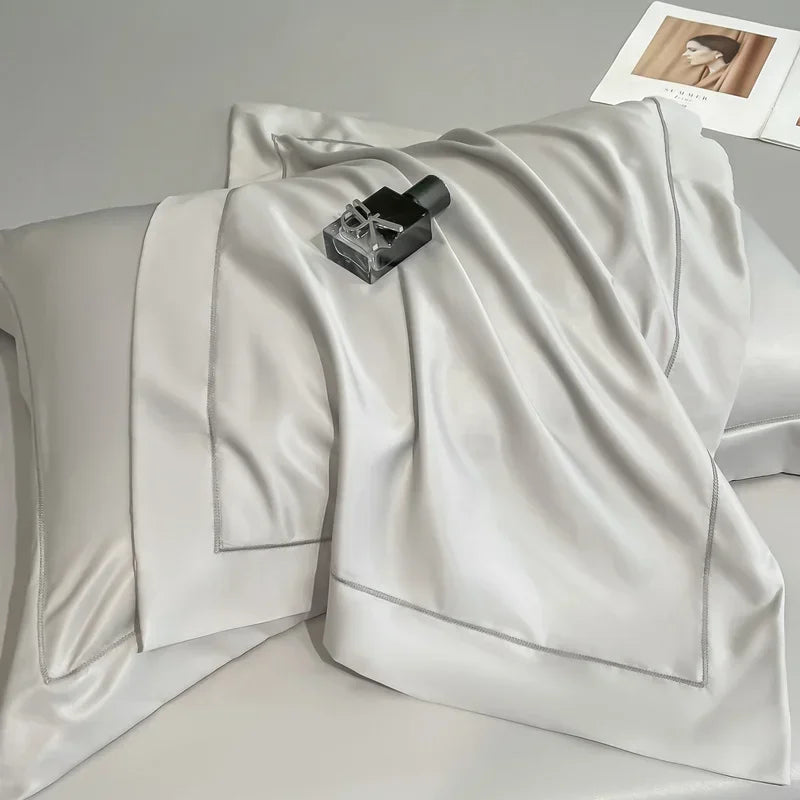 2PC/Set Natural Mulberry Silk Pillowcase Solid Color Envelope Pillow Case Bedding Sleeping Pillow Cover 48X74 Pillow Case Cover