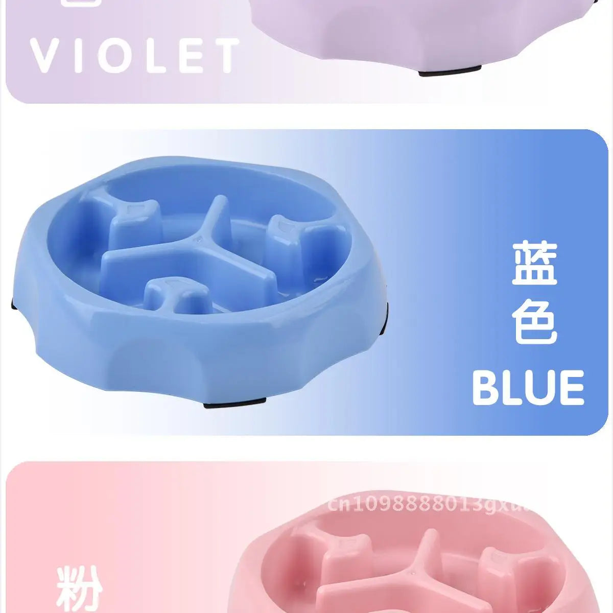 Anti-Overturning Slow Food Bowl for Dogs And Cats Puppy Pet Supplies round Design Anti-Choking PP Material Wholesale