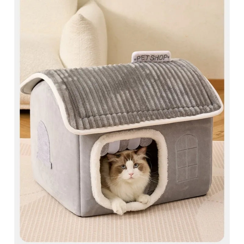 Winter Foldable Pet House Suitable for Puppies Kittens Puppies Cave Nests Portable Washable Dog Shelters Cat Nests Pet Supplies