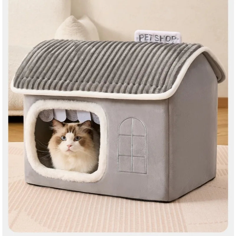 Winter Foldable Pet House Suitable for Puppies Kittens Puppies Cave Nests Portable Washable Dog Shelters Cat Nests Pet Supplies