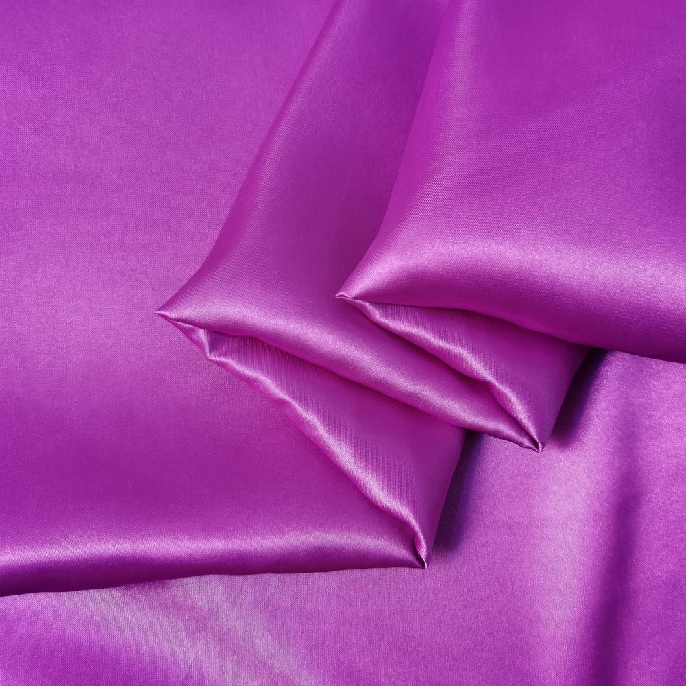 Solid Satin 58" Wide | 1Meter | 2Meters | 5Meters | Silky Charmeuse Scarf Craft DIY Fabric Purple