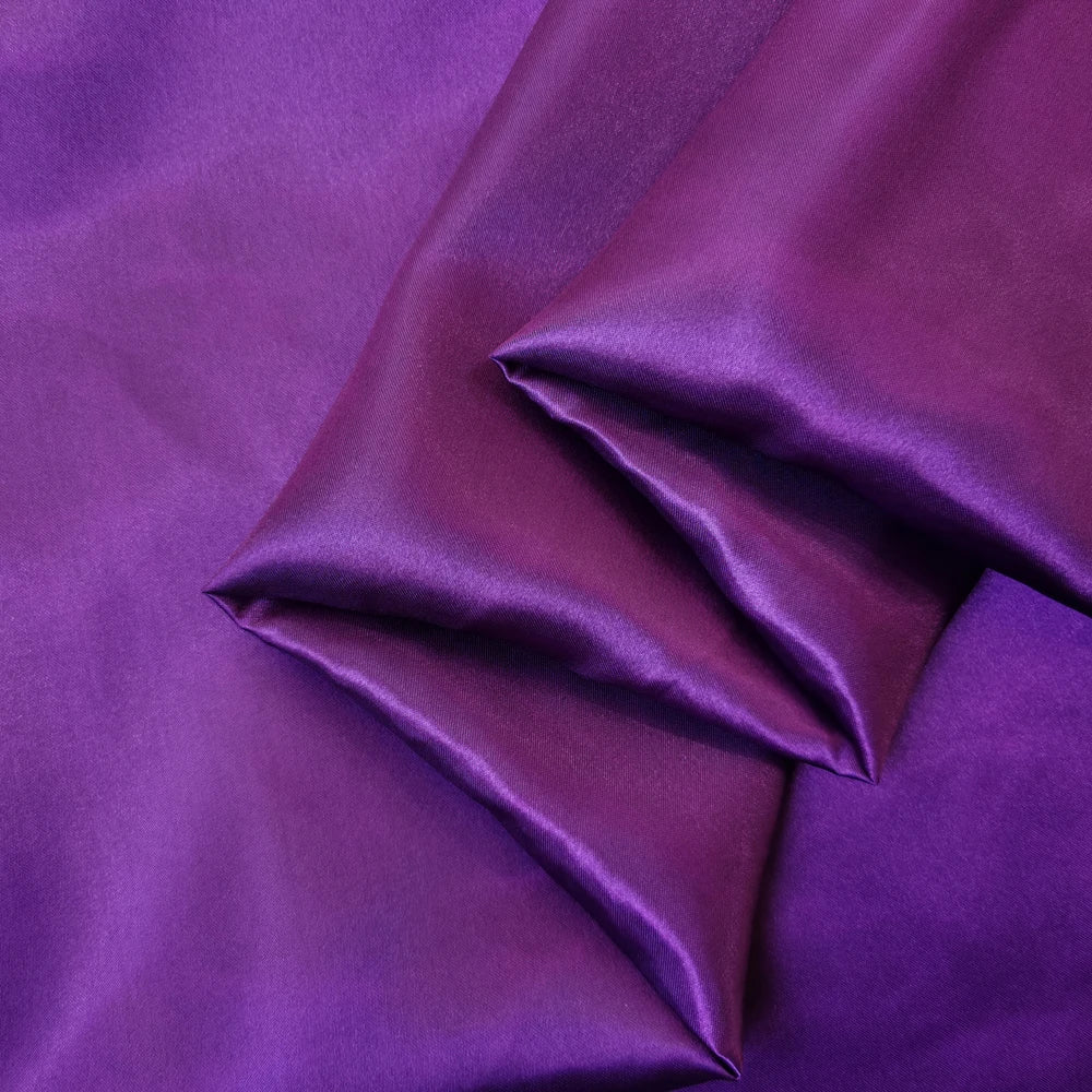 Solid Satin 58" Wide | 1Meter | 2Meters | 5Meters | Silky Charmeuse Scarf Craft DIY Fabric Purple