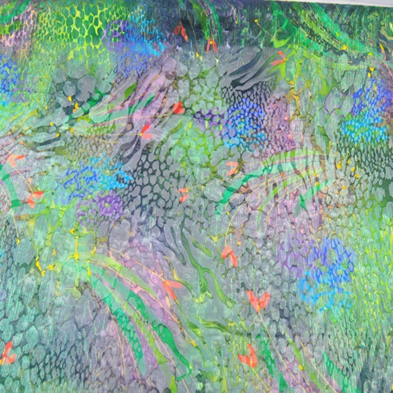 Floral Mulberry Silk Fabric Soft Silk Silver Metallic Jacquard DIY Cloth Dress Scarf Material