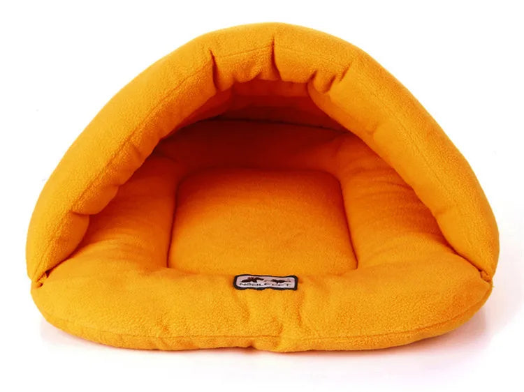 Pet Dog Cave Bed Thick Fleece Warm Soft Slipper Shape Beds for Puppy Cats Tent Sleeping Mats Winter Pets Indoor Triangle Nest