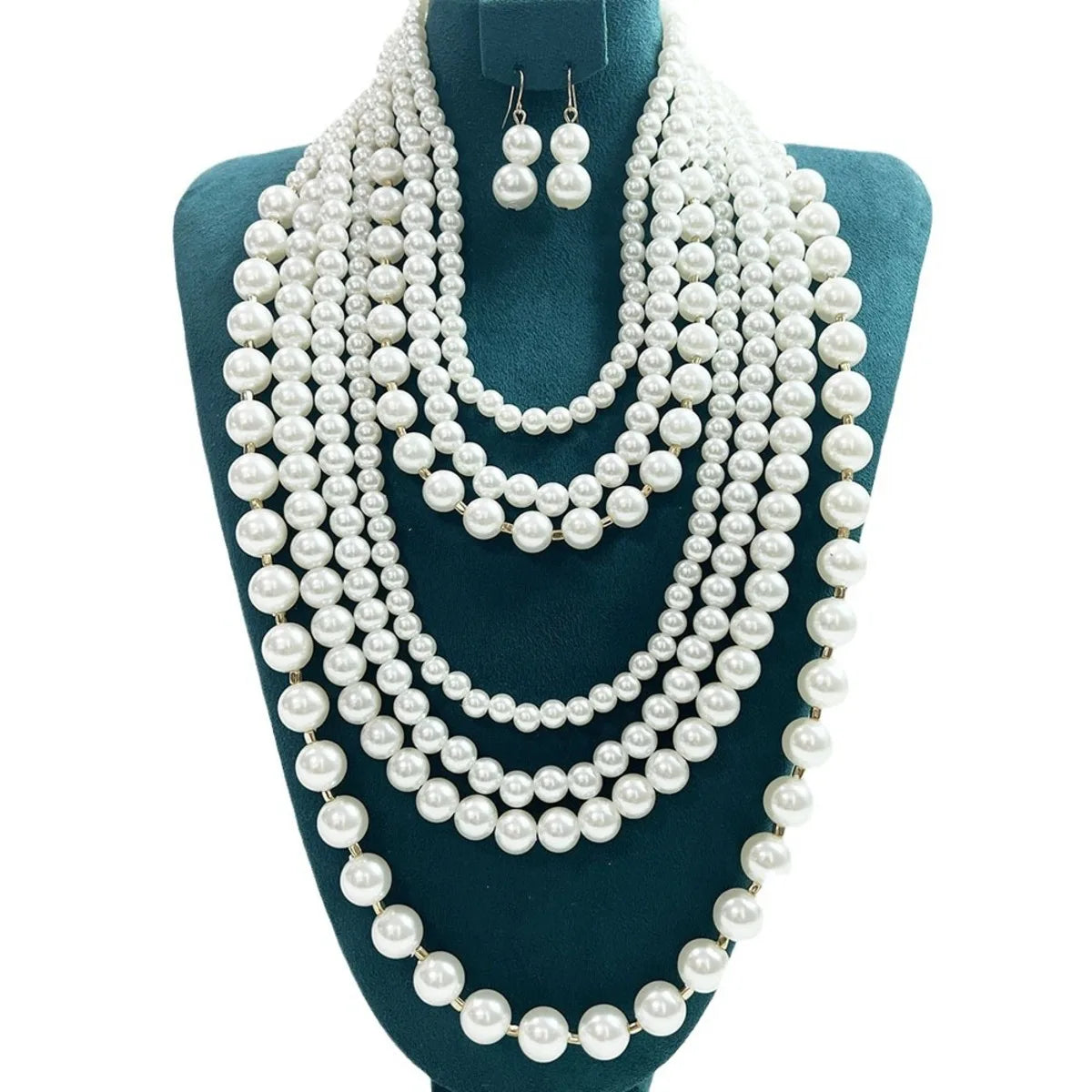 New Multi - Layered Faux Pearl Beaded Necklace Chic Luxury Versatile Accessory Elegant Layered Design Trendy Statement Jewelry