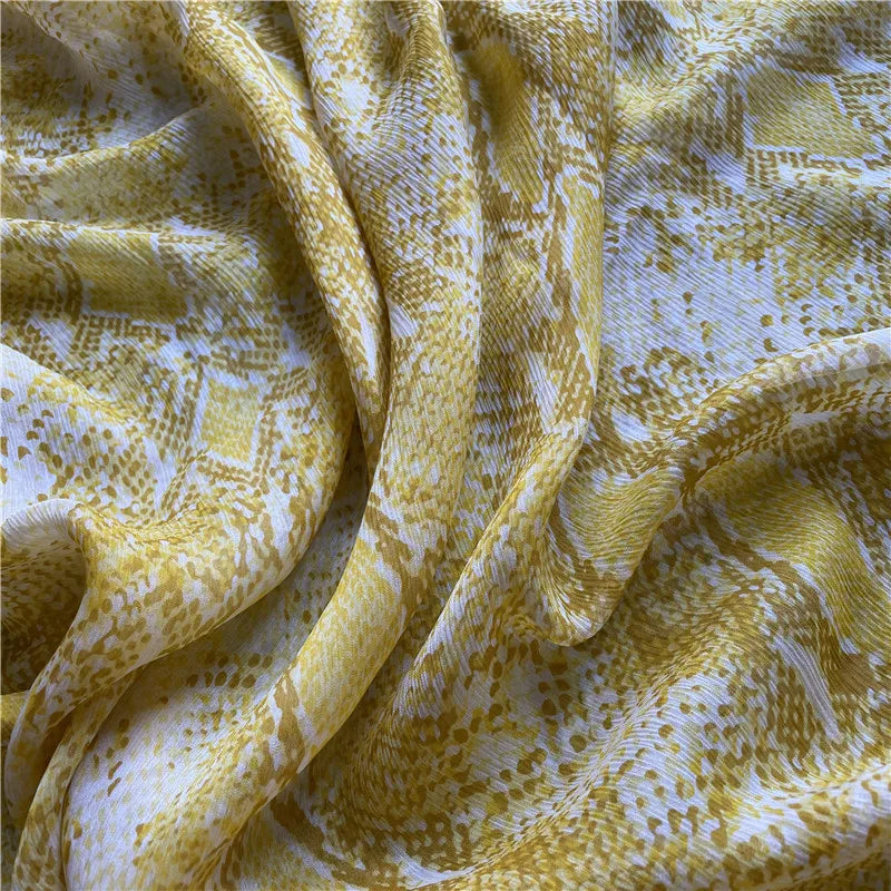 Floral Mulberry Silk Fabric Soft Silk Silver Metallic Jacquard DIY Cloth Dress Scarf Material