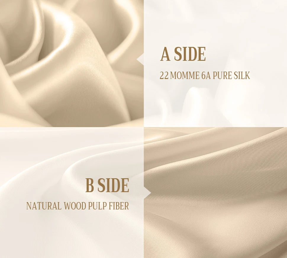 22mm 100% Pure Mulberry Silk Pillowcase and Tencel Lyocell Eucalyptus Fiber Soft Zipper Bright Glossy Real Silk Pillow Case