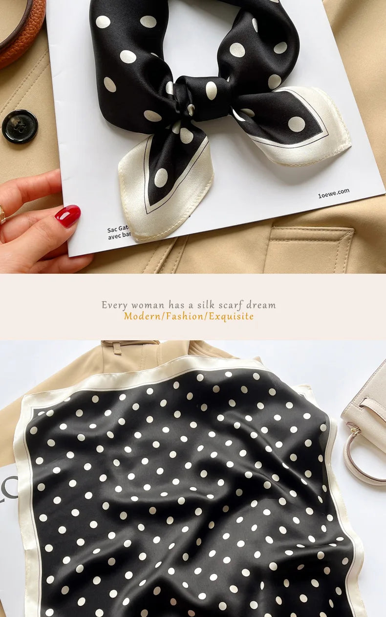 100% silk mulberry  scarf small square women's versatile new foreign style fashion  high-end autumn 53CM