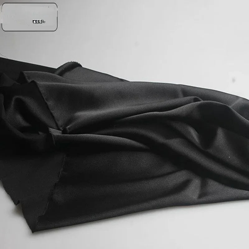Satin Fabric By The Meter for Sewing Clothing Dress Cheongsam Shirt Pajamas Diy Soft Comfortable Smooth Thin Summer Black White
