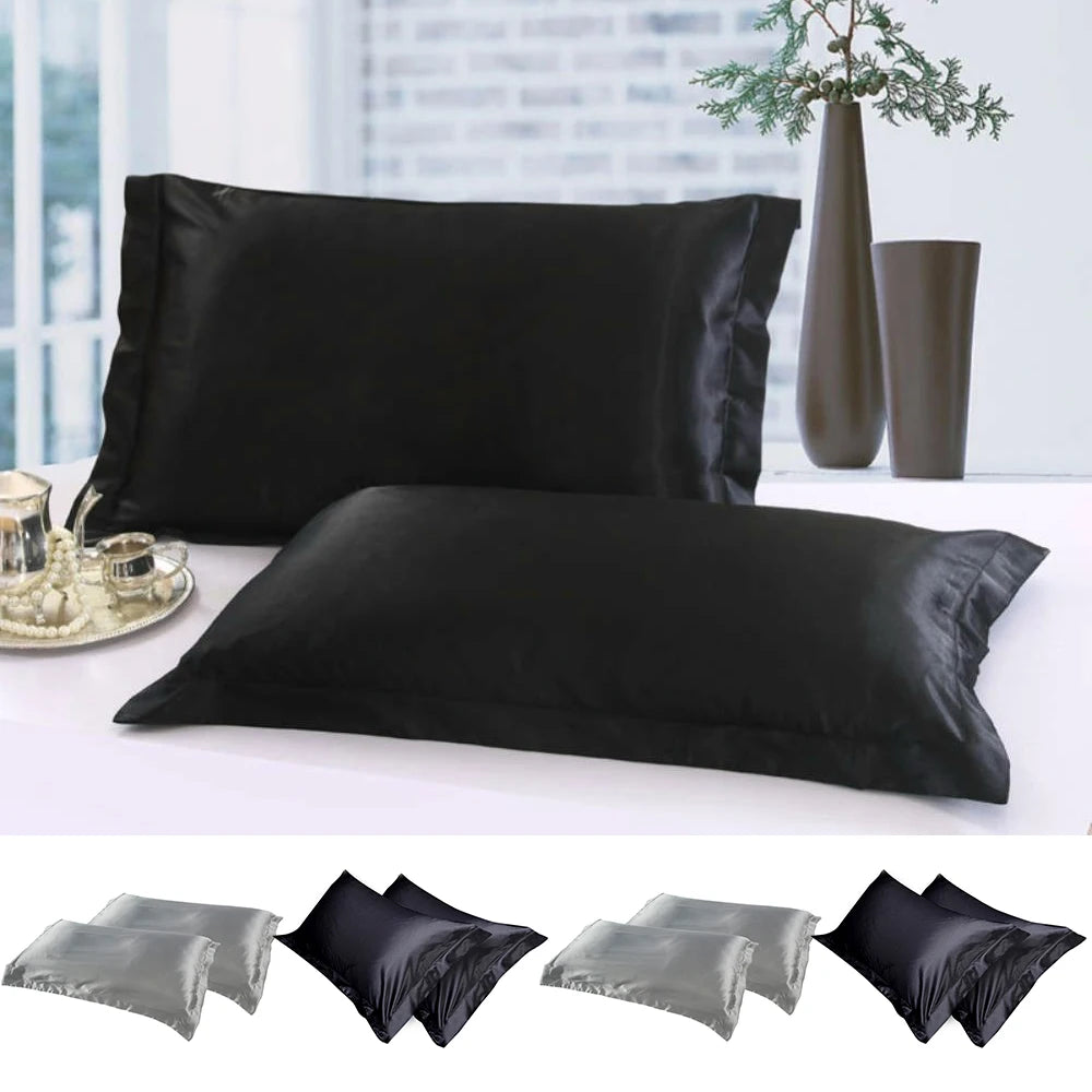 2PCS 100% Mulberry Silk Pillowcase Real Silk Pillowcase Pure Natural Silk Pillowcase Standard Queen King Size Pillow Case