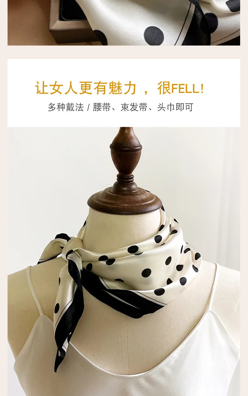 100% silk mulberry  scarf small square women's versatile new foreign style fashion  high-end autumn 53CM