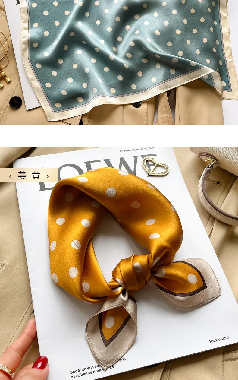 100% silk mulberry  scarf small square women's versatile new foreign style fashion  high-end autumn 53CM