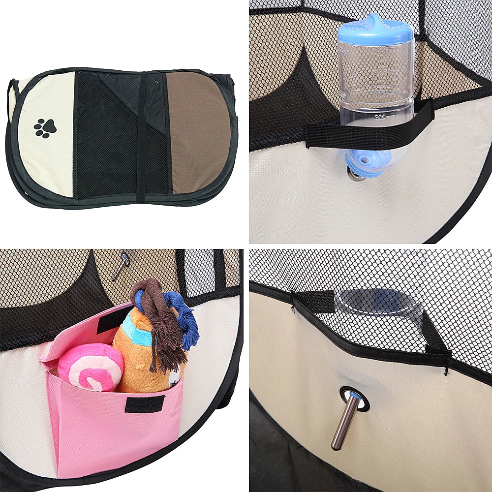 Portable Foldable Kennel Octagonal Fence Pet Tent Puppy Shelter Easy To Use Outdoor Easy Operation Large Dog Cages Cat Fences