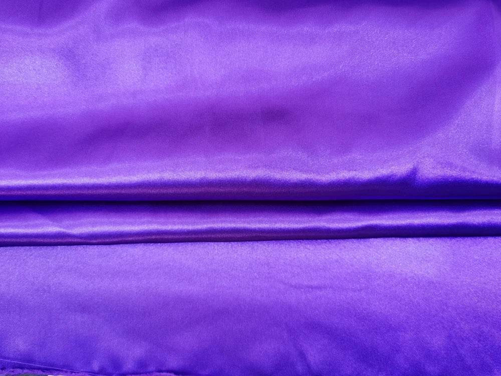 Solid Satin 58" Wide | 1Meter | 2Meters | 5Meters | Silky Charmeuse Scarf Craft DIY Fabric Purple
