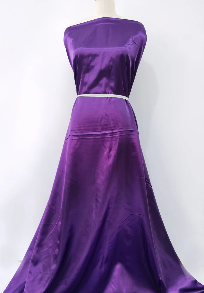 Solid Satin 58" Wide | 1Meter | 2Meters | 5Meters | Silky Charmeuse Scarf Craft DIY Fabric Purple