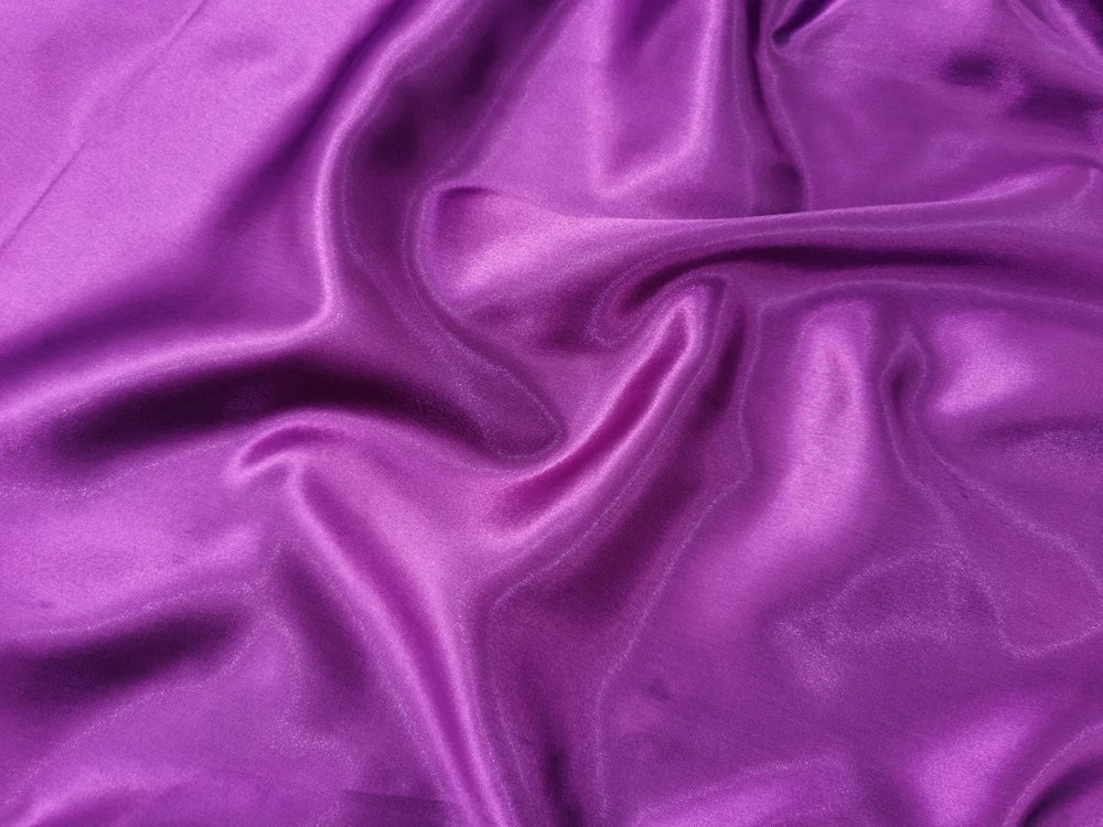Solid Satin 58" Wide | 1Meter | 2Meters | 5Meters | Silky Charmeuse Scarf Craft DIY Fabric Purple