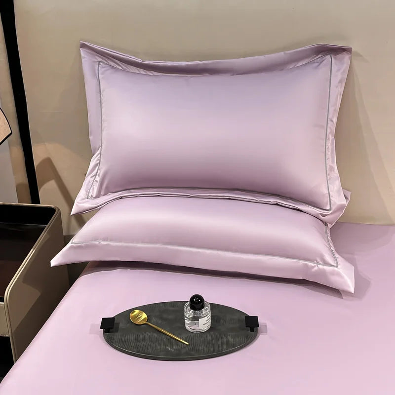 2PC/Set Natural Mulberry Silk Pillowcase Solid Color Envelope Pillow Case Bedding Sleeping Pillow Cover 48X74 Pillow Case Cover