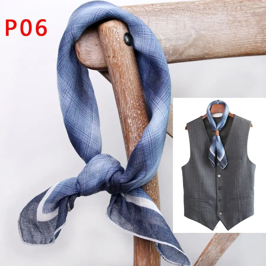 Japanese-Style  American Casual Artistic Style Versatile Men's Scarf Leather Ring Small Scarf Hip Hop Style Wrist Towel 60