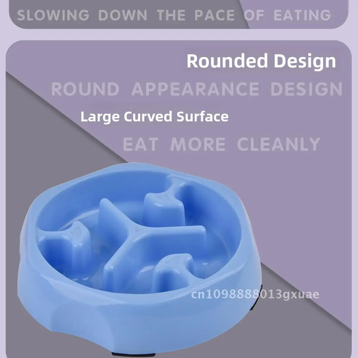 Anti-Overturning Slow Food Bowl for Dogs And Cats Puppy Pet Supplies round Design Anti-Choking PP Material Wholesale