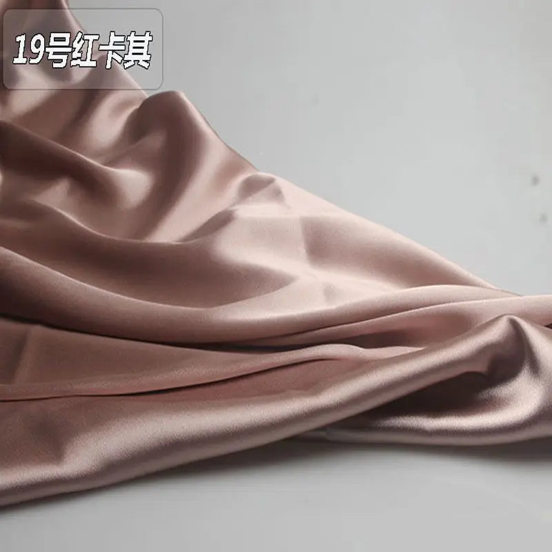 Satin Fabric By The Meter for Sewing Clothing Dress Cheongsam Shirt Pajamas Diy Soft Comfortable Smooth Thin Summer Black White