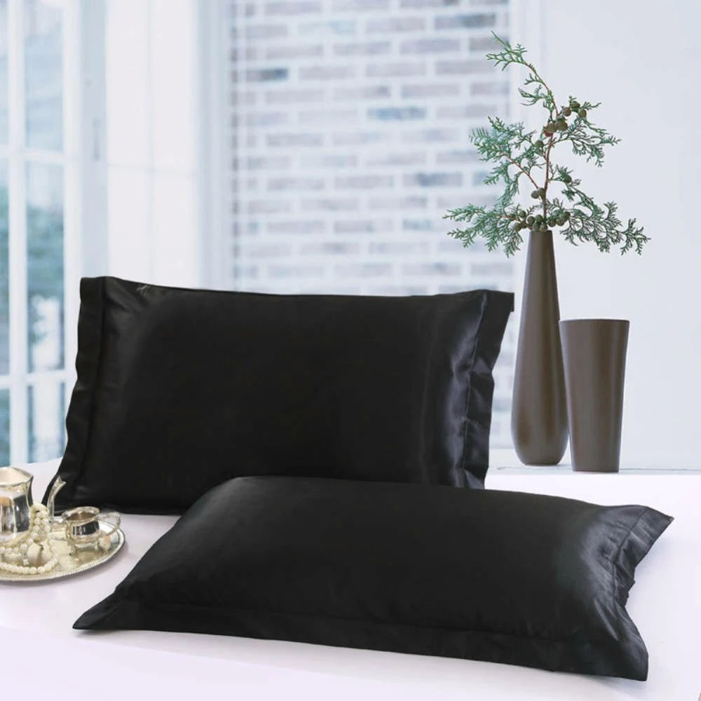 2PCS 100% Mulberry Silk Pillowcase Real Silk Pillowcase Pure Natural Silk Pillowcase Standard Queen King Size Pillow Case