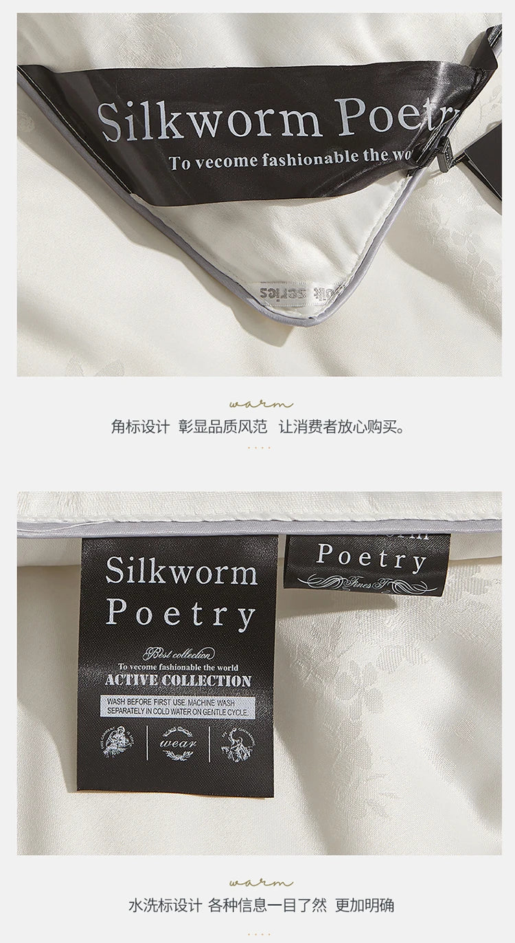 Genuine silk quilt 100% mulberry silk luxury warm quilt spring autumn winter quilt single double comforter silk quilt core