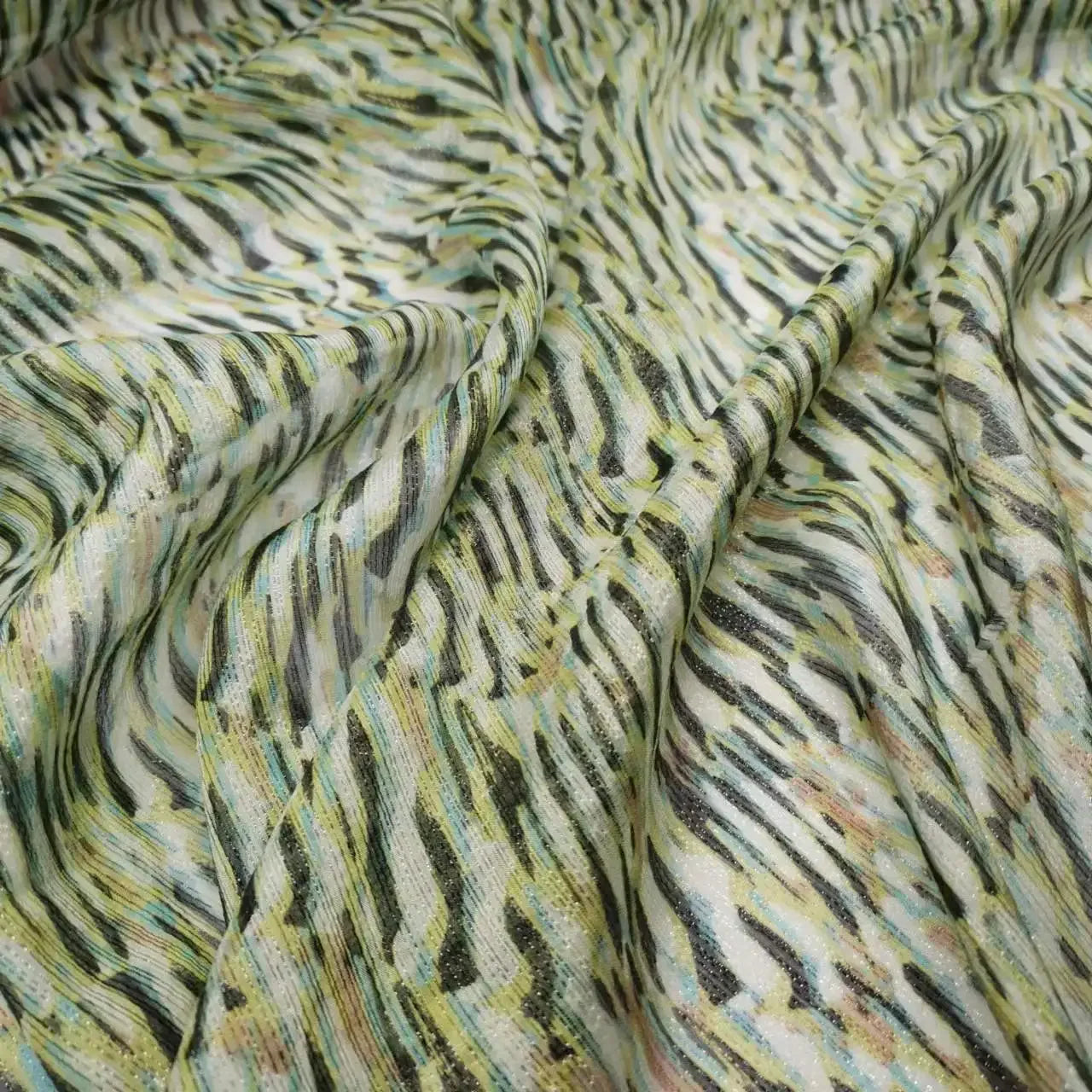 Floral Mulberry Silk Fabric Soft Silk Silver Metallic Jacquard DIY Cloth Dress Scarf Material