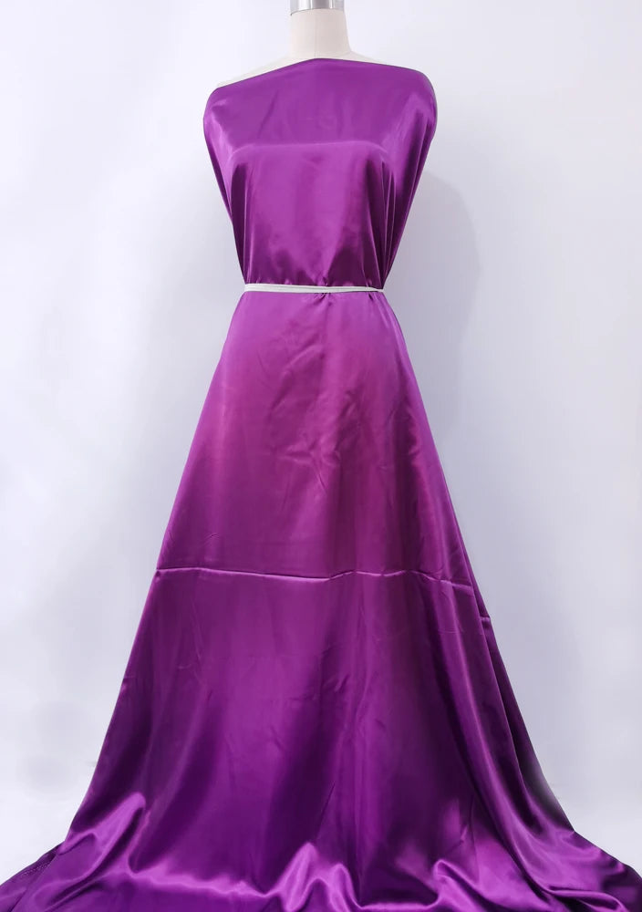 Solid Satin 58" Wide | 1Meter | 2Meters | 5Meters | Silky Charmeuse Scarf Craft DIY Fabric Purple
