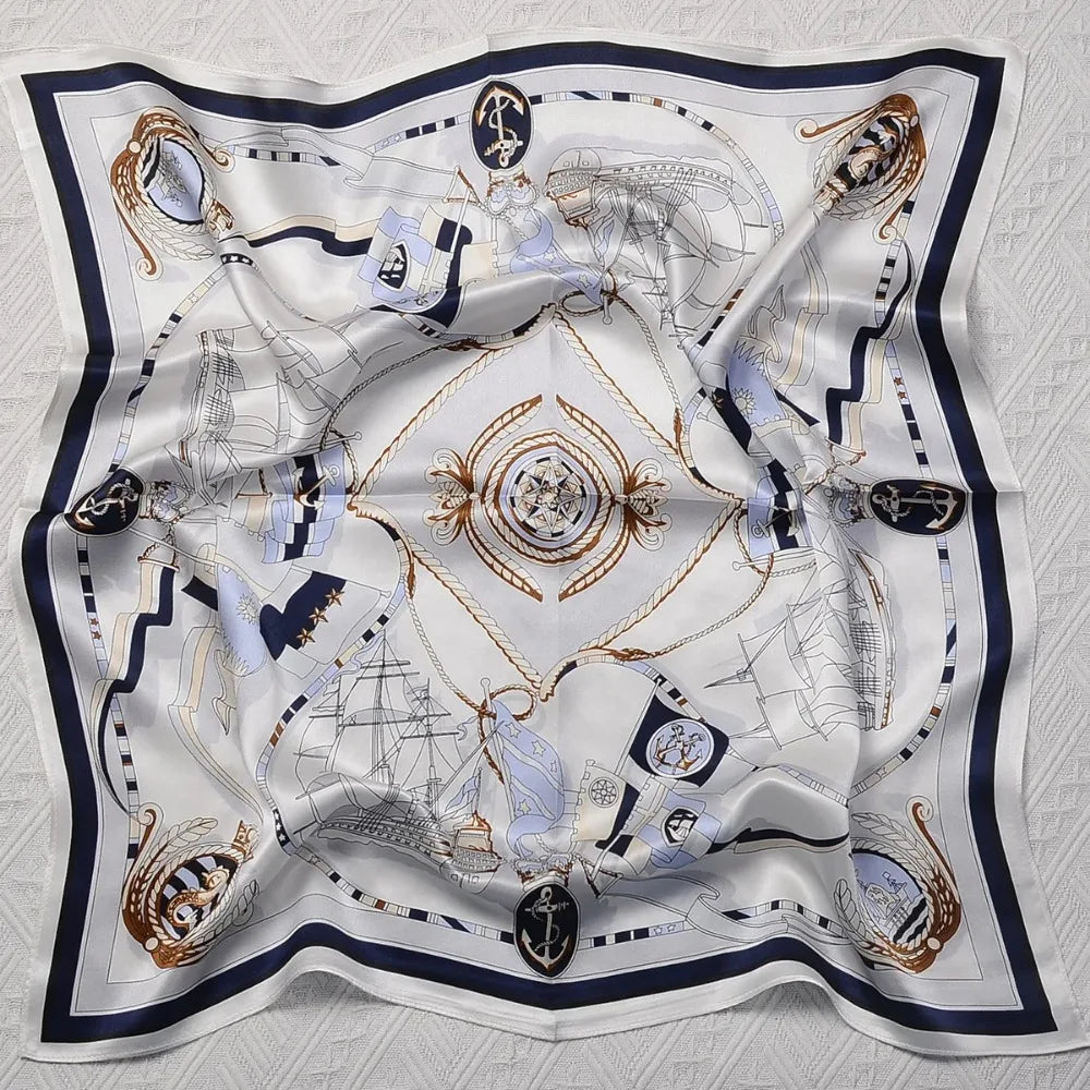 100% Pure Mulberry Silk Square Scarf  Fashionable and Versatile High-end Silk Scarf  12 Momme Single Sided Printing 68x68CM