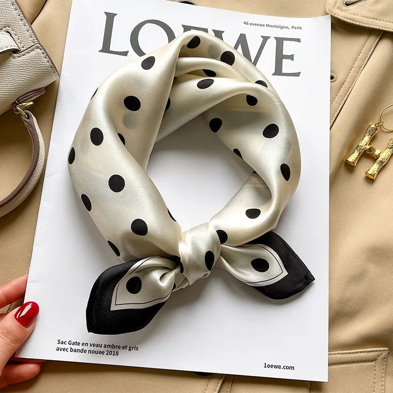 100% silk mulberry  scarf small square women's versatile new foreign style fashion  high-end autumn 53CM