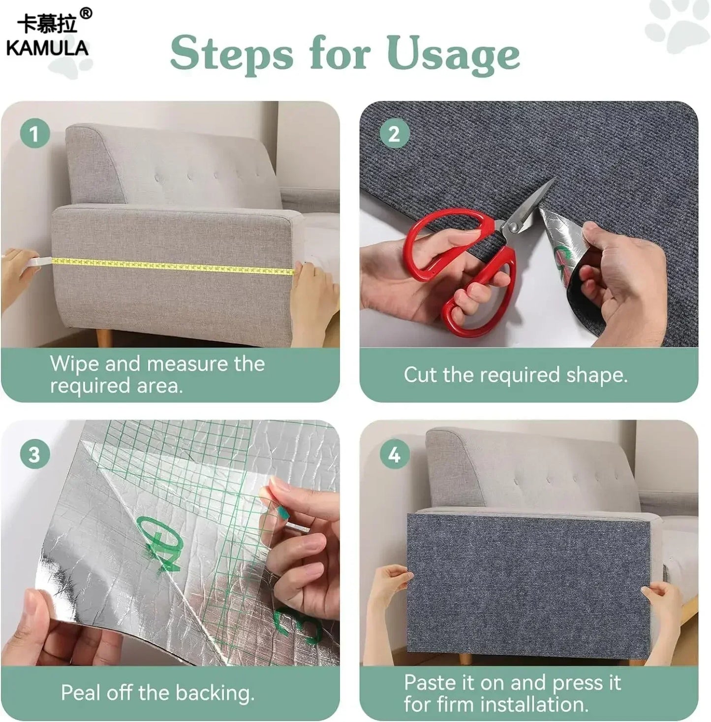 Cat Scratcher Cats Scratcher Pad Board Protection Trimmable Self-adhesive Carpet Corner Wall DIY Cat Scratch Mat  Sofa Protector