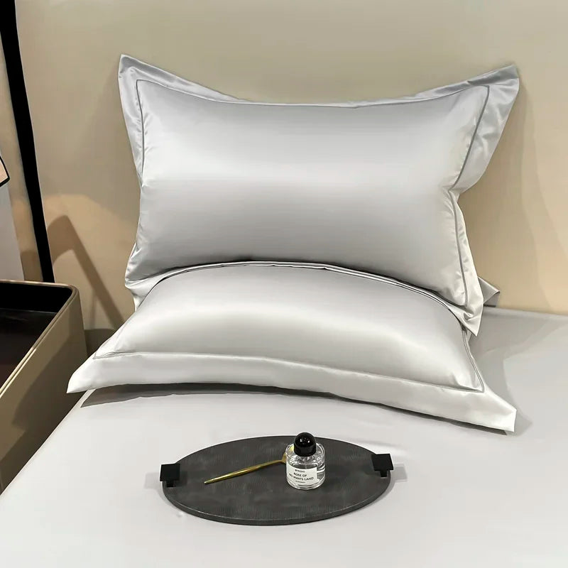 2PC/Set Natural Mulberry Silk Pillowcase Solid Color Envelope Pillow Case Bedding Sleeping Pillow Cover 48X74 Pillow Case Cover