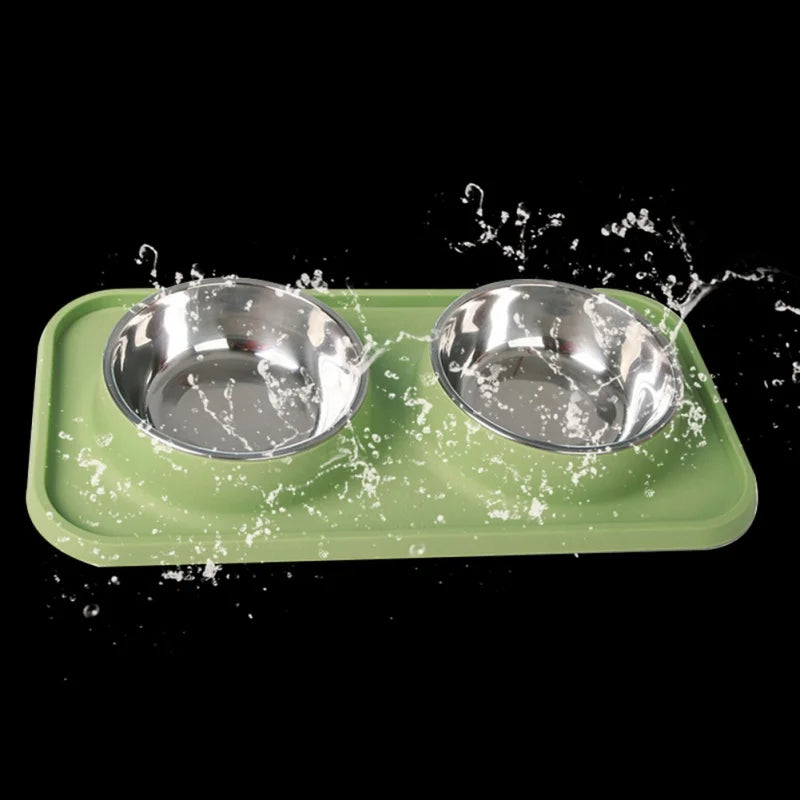 Dog Bowls Stainless Steel Dog Bowl With No Spill Dog Food Bowl Non-Slip Mat Feeder Bowls Pet Bowl For Dogs Cats