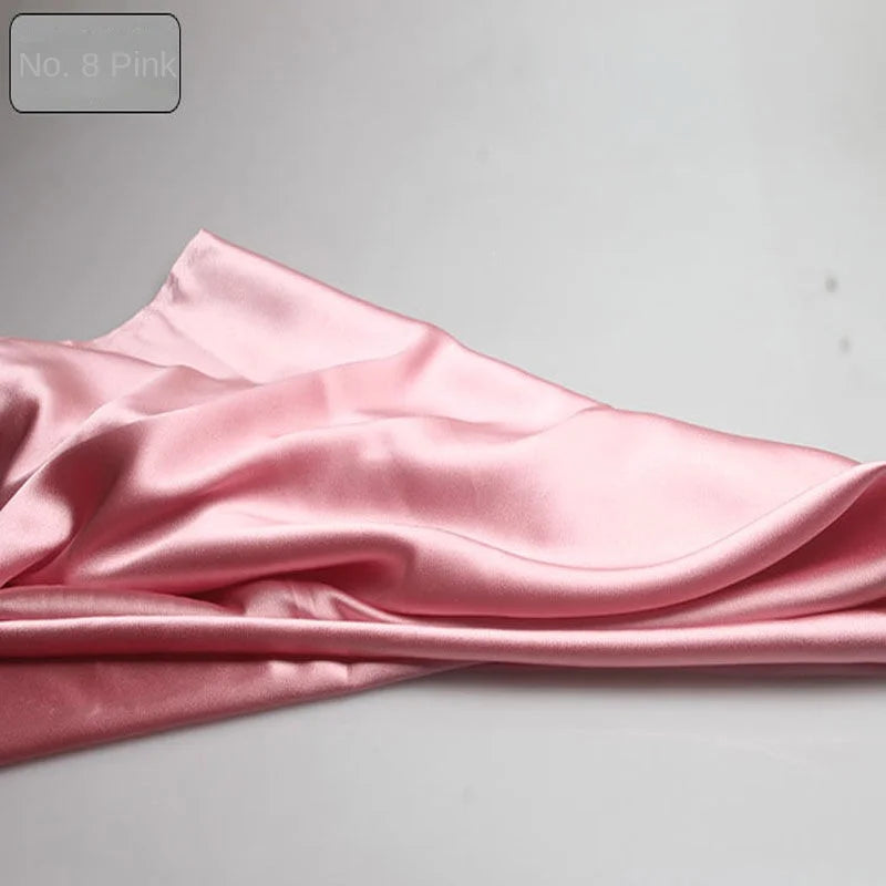 Satin Fabric By The Meter for Sewing Clothing Dress Cheongsam Shirt Pajamas Diy Soft Comfortable Smooth Thin Summer Black White