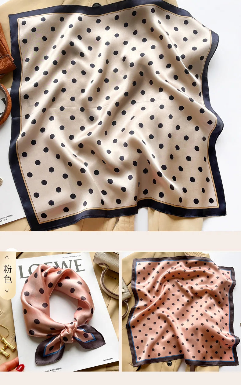 100% silk mulberry  scarf small square women's versatile new foreign style fashion  high-end autumn 53CM