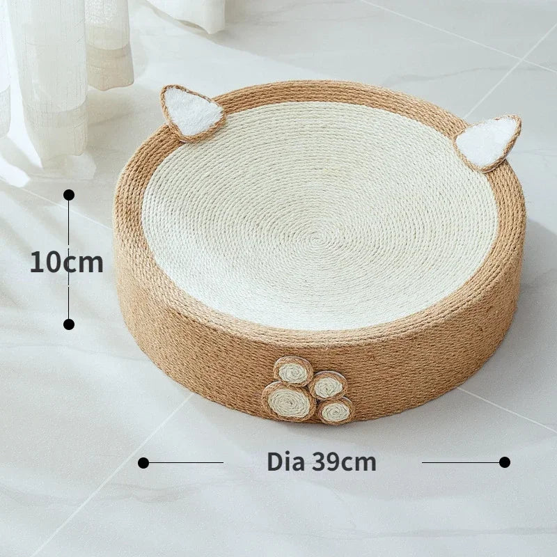 Round Cat Scratcher Pad Sisal Weave Cats Scratching Board 2 in 1 Cat House Grinding Claws Cats Training Toys Furniture Supplies