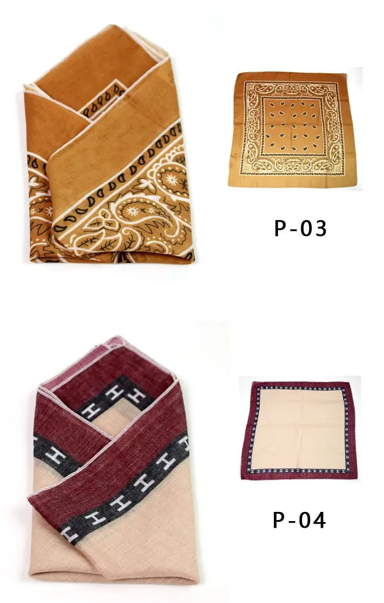 Japanese-Style  American Casual Artistic Style Versatile Men's Scarf Leather Ring Small Scarf Hip Hop Style Wrist Towel 60