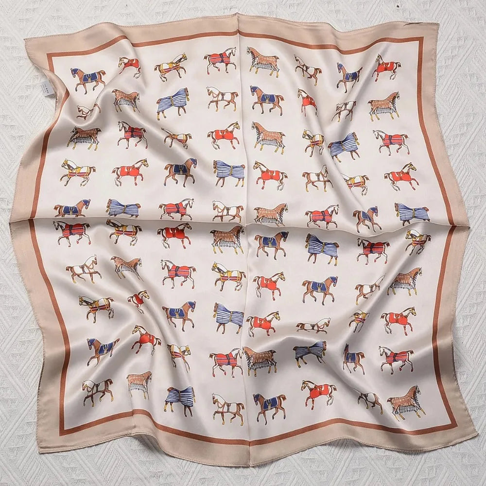100% Pure Mulberry Silk Square Scarf  Fashionable and Versatile High-end Silk Scarf  12 Momme Single Sided Printing 68x68CM