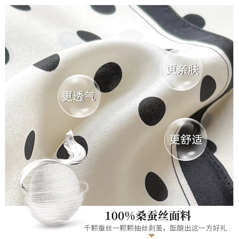 100% silk mulberry  scarf small square women's versatile new foreign style fashion  high-end autumn 53CM