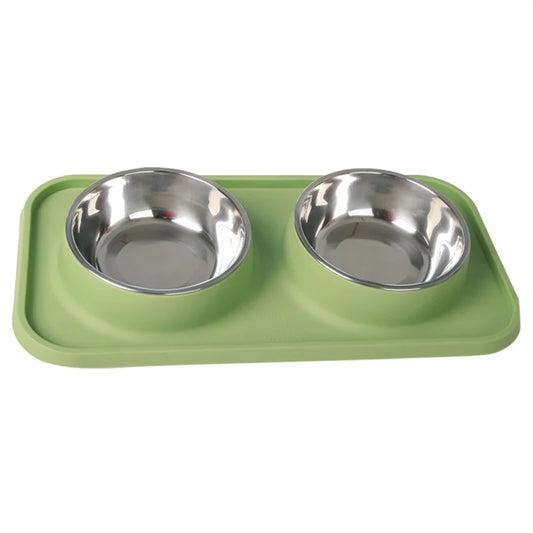 Dog Bowls Stainless Steel Dog Bowl With No Spill Dog Food Bowl Non-Slip Mat Feeder Bowls Pet Bowl For Dogs Cats