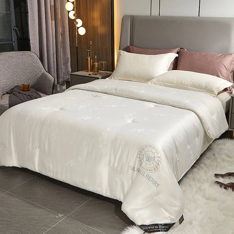 Genuine silk quilt 100% mulberry silk luxury warm quilt spring autumn winter quilt single double comforter silk quilt core