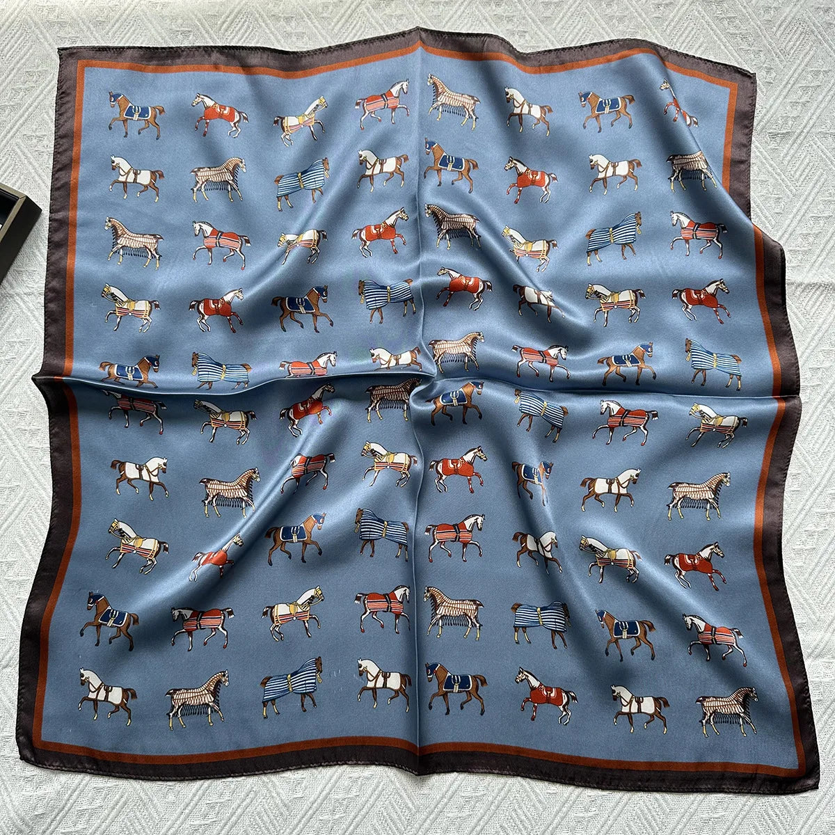100% Pure Mulberry Silk Square Scarf  Fashionable and Versatile High-end Silk Scarf  12 Momme Single Sided Printing 68x68CM