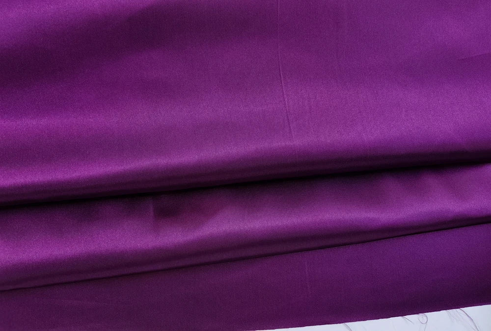 Solid Satin 58" Wide | 1Meter | 2Meters | 5Meters | Silky Charmeuse Scarf Craft DIY Fabric Purple