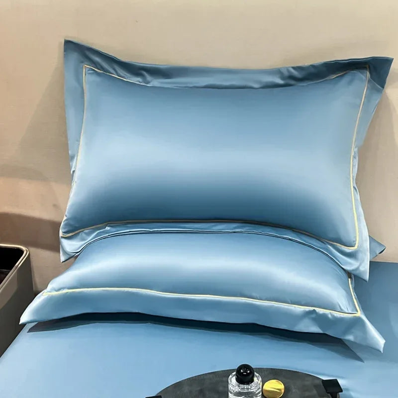 2PC/Set Natural Mulberry Silk Pillowcase Solid Color Envelope Pillow Case Bedding Sleeping Pillow Cover 48X74 Pillow Case Cover
