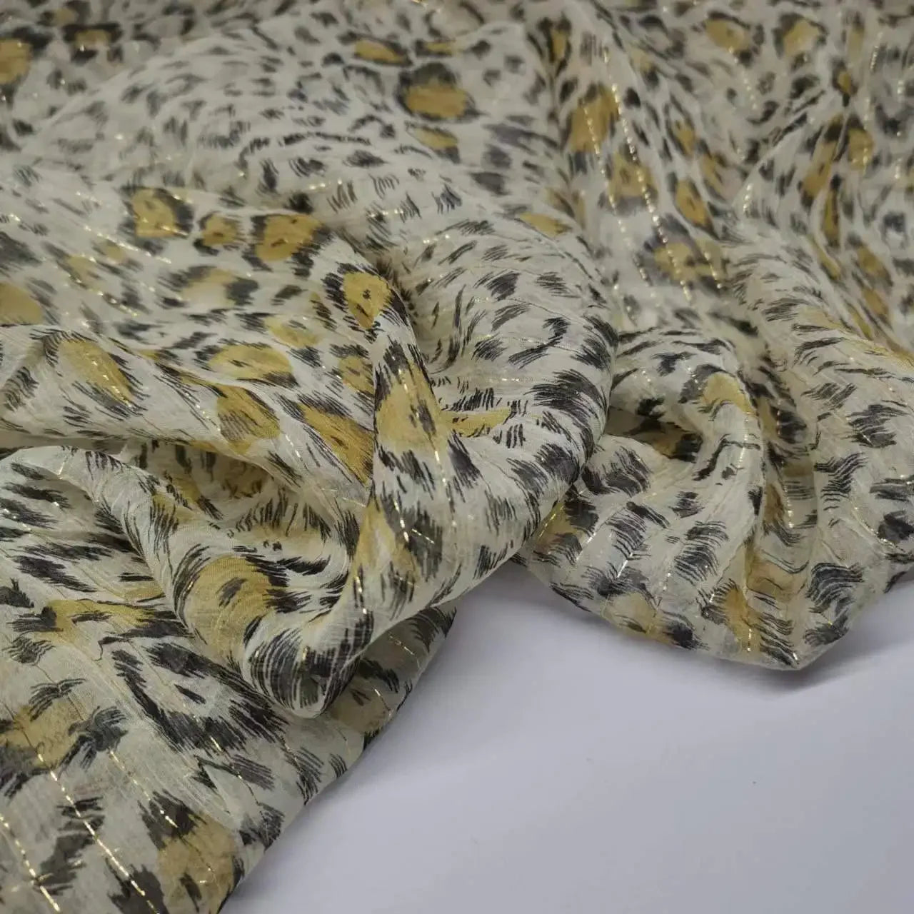 Floral Mulberry Silk Fabric Soft Silk Silver Metallic Jacquard DIY Cloth Dress Scarf Material